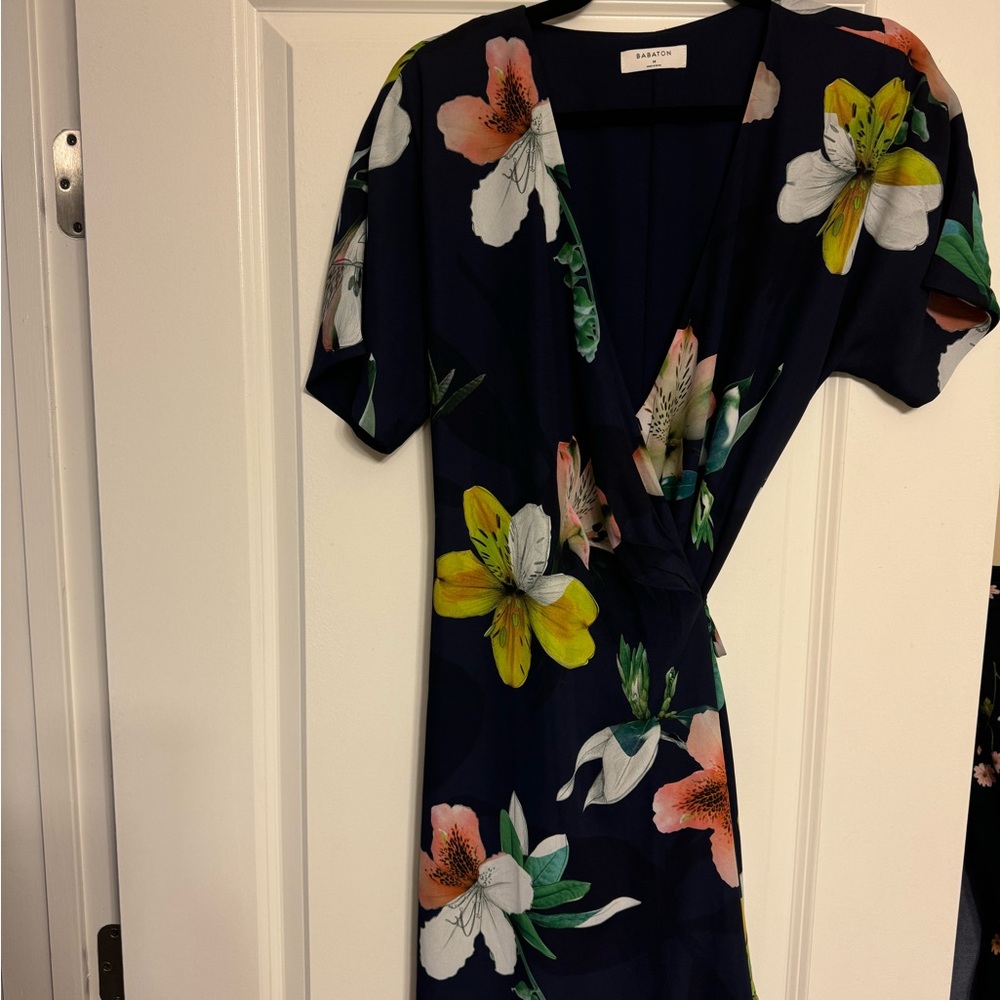 Floral Wrap Dress in Navy by [Aritzia]